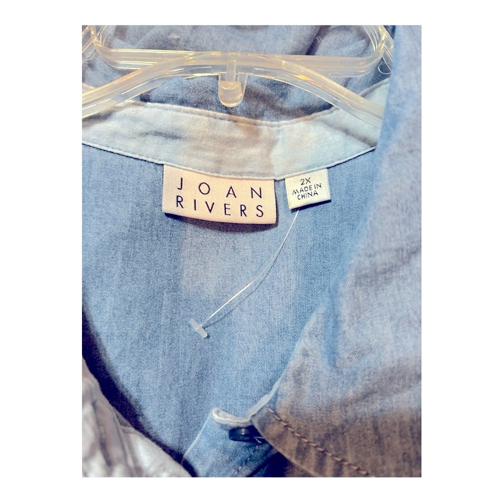NWOT Joan Rivers Blue Button-Up Shirt - Picture 6 of 6